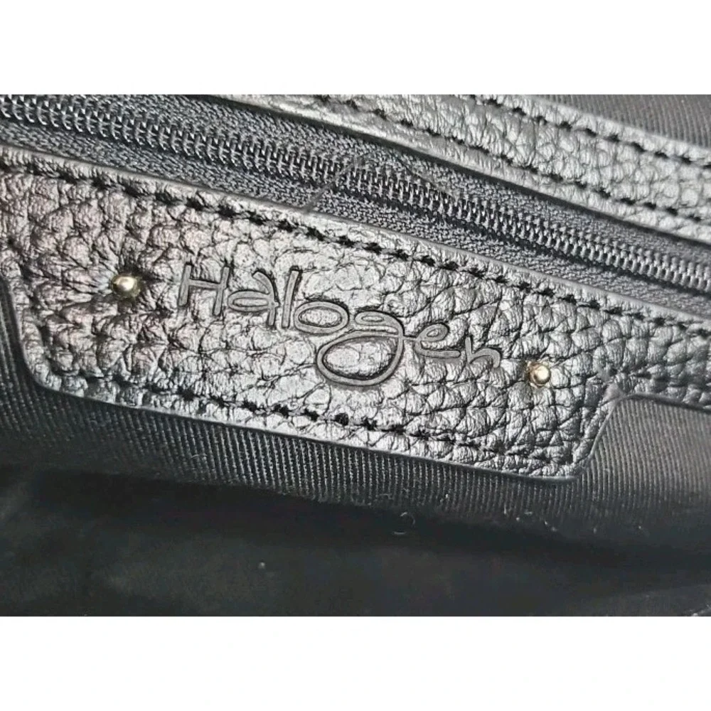 Halogen Black Pebbled Thick Leather Adjustable Crossbody Shoulder Bag Tassel (F)